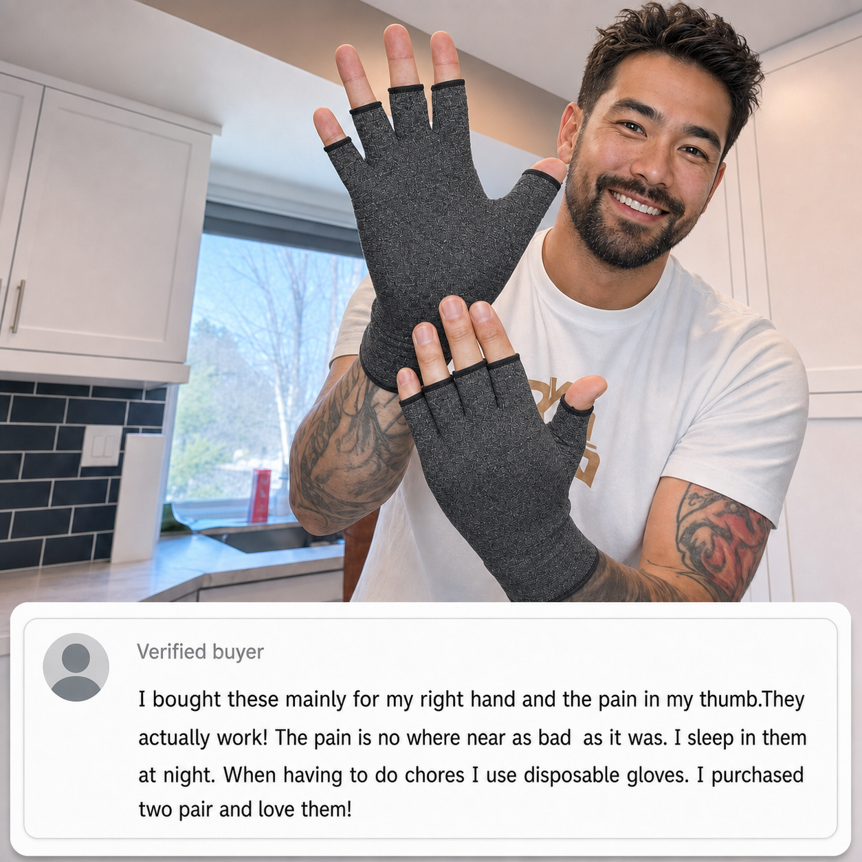 Everyday bamboo compression gloves